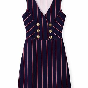 Derek Heart Navy and Red Striped Mini Dress